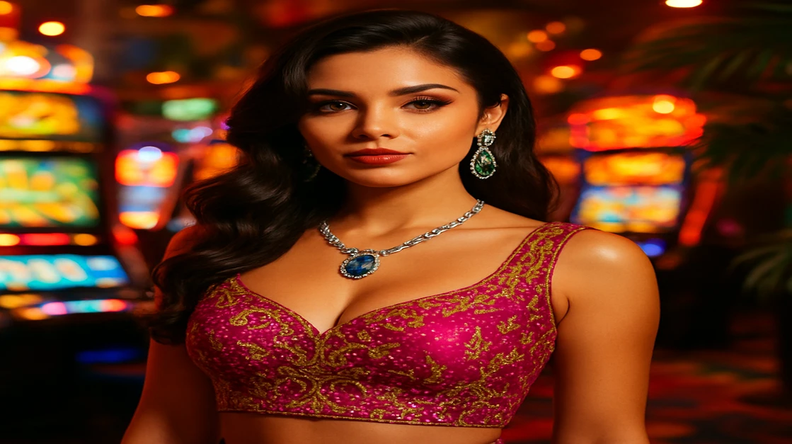 একটি স্মার্টফোনে জঙ্গল-থিমায় ভরা এক প্রাণবন্ত গেম দেখানো হচ্ছে; সুন্দর লাল চুলের একটি চরিত্র চিপগুলোর স্তূপের মাঝে দাঁড়িয়ে cv44 অ্যাপে উত্তেজনাপূর্ণ মোবাইল গেমিং প্রদর্শিত হচ্ছে।